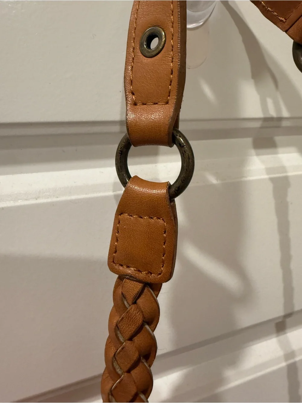 Kate Moss for Longchamp Vintage Brown Leather Crossbody Bag with Braided Strap